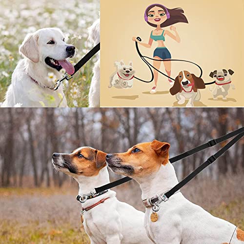 Leine für 3 Hunde, 3-𝒊𝒏-1 Welpenleine Hundeleine Leine, Hundeleine Nylon Kleine Hunde, Koppelleine Hundeleine Flexi, 𝑽𝒆𝒓𝒔𝒕𝒆𝒍𝒍𝒃𝒂𝒓 53-88cm, für Kleine MittelgroßE Katzen