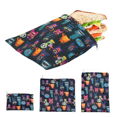 Bolsa Isotérmica Reutilizable Para El Almuerzo y Merienda - 6 PCS Porta Sandwich Con Cremallera Para Almacenamiento de Alimentos, Frutas y Verduras