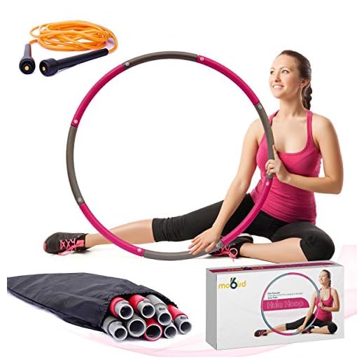 mobird Weighted Hula Hoops for Adults – 2lb Professional Hula Hoop for Exercise - 8 Detachable Sections and Carry Bag for Easy Storage – Foam Padded Weighted Hula Hoops for Adults Weight Loss