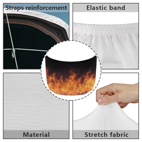 Image of Car Hood Cover Stretchable Car Hood Wrap Blankets Bonfire Print Theme Vehicles Banner Auto Decorations for Compact Sedans SUV Trucks (59x39 Inch)