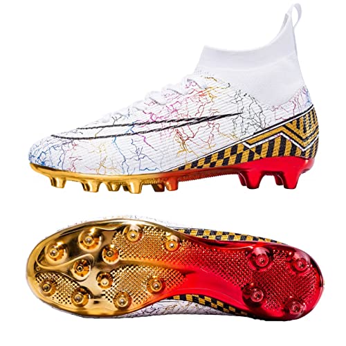 Fußballschuhe Unisex Professionelle fußballschuhe Herren Outdoor Jungen hohe Bande für Kunstrasen geeignet AG Wettkampf- Trainingsschuhe Kinder Fußballschuhe Turnschuhe Cover