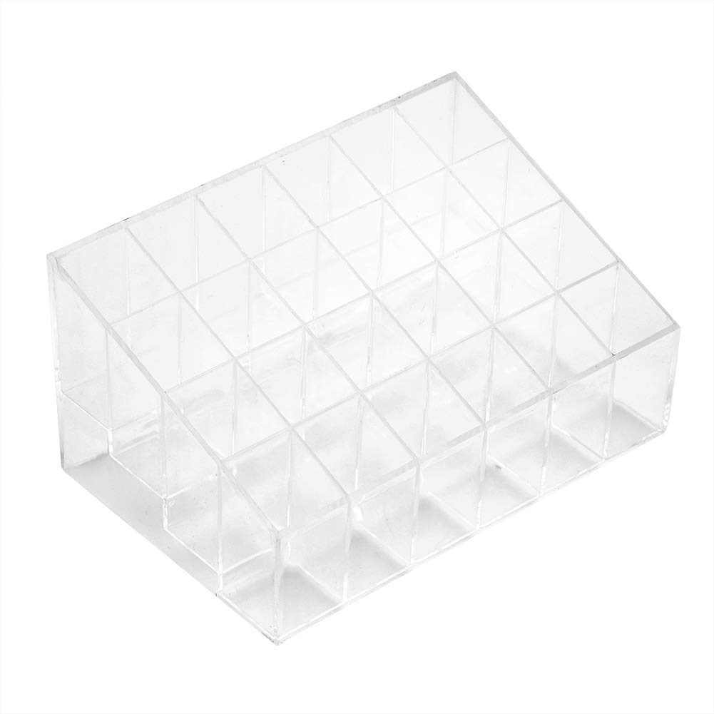 Lipstick Holder, 24 Grids Transparent Lipstick Storage Box for Nail