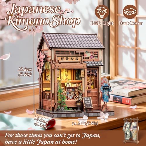 Image of CUTEBEE Japanese Book Nook Kit - 3D Wooden Puzzle Bookshelf Decor