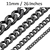 Cadoline 316L Stainless Steel Gift For Young Men 11mm 22 Inch Black Link Curb Chain Necklace #1