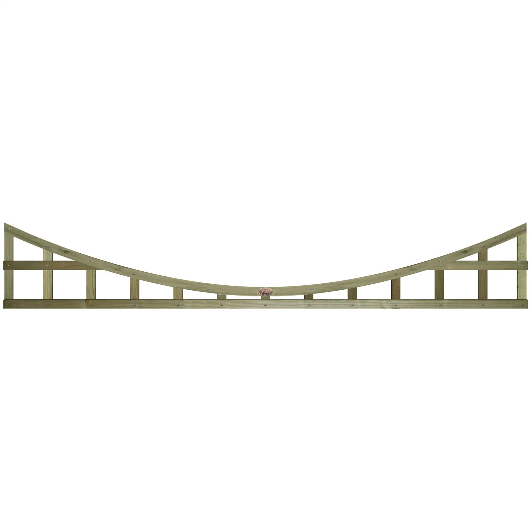 Premier Garden Supplies Pressure Treated (Tanalised) Standard Concave Trellis, 6Ft X 1Ft Curved Wooden Fence Panel Trellis Topper, Privacy Extender For Garden Fencing Panels | Decorative Boundary Wall Lattice (Wide: 182.8Cm X High: 30Cm)
