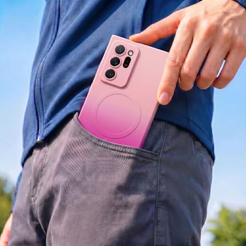 Image of amazon basics Gradient Mag-Safe Case for Samsung Galaxy Note 20 Ultra | Soft Silicone Shockproof Cover with Camera Protection | Slim Lightweight Design | Smooth Touch & Durable - Light and Dark Pink