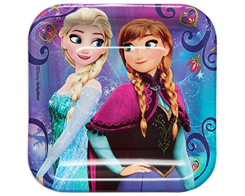 Amscan Square Plates | Disney Frozen Collection | 7" | 8 pcs | Party Accessory