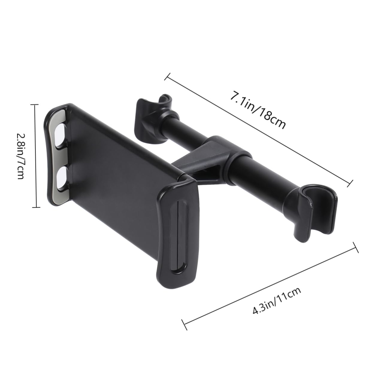 GAROZATION 1pc Car Back Seat Holder for Phones and Tablets Headrest Bracket Rotation Easy Install Design Compatible All Smartphones Black