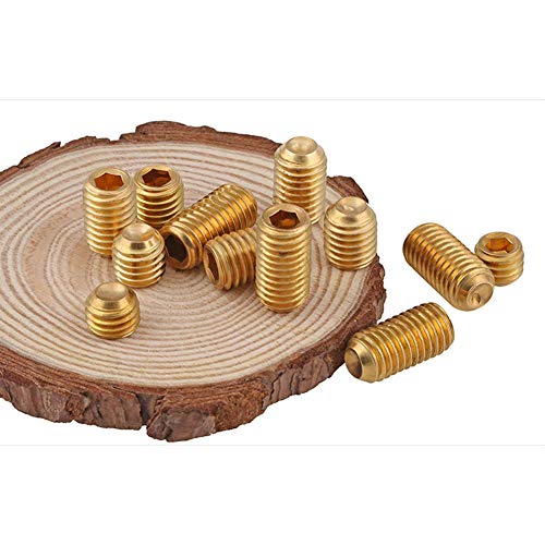 BOZONLI Grub Screws Metric Thread Brass Cup Point Hex Socket Set Screw Allen Bolts, M3×12mm,20 pcs - Image 4