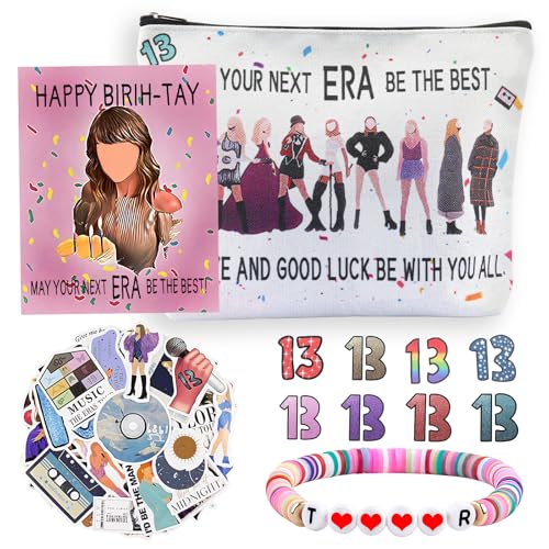 ZZLTAWS Singers Merch Makeup Bag, Music Loves Gifts Set Including 1 Makeup Bag, 1 Bracelets 1 Card 50Pcs Stickers, 8 Temporary Tattoos, Best Gifts for Girls Women and Music Fans