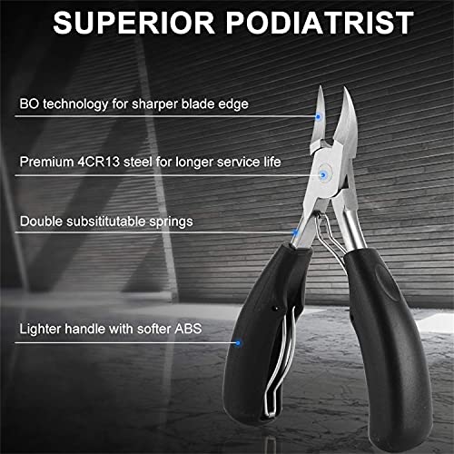 Toe Nail Clipper For Ingrown Or Thick Toenails, Yeipis Toenails Trimmer And Professional Podiatrist Toenail Nipper For Seniors With Surgical Stainless Steel Surper Sharp Blades Lighter Soft Handle #TOP4