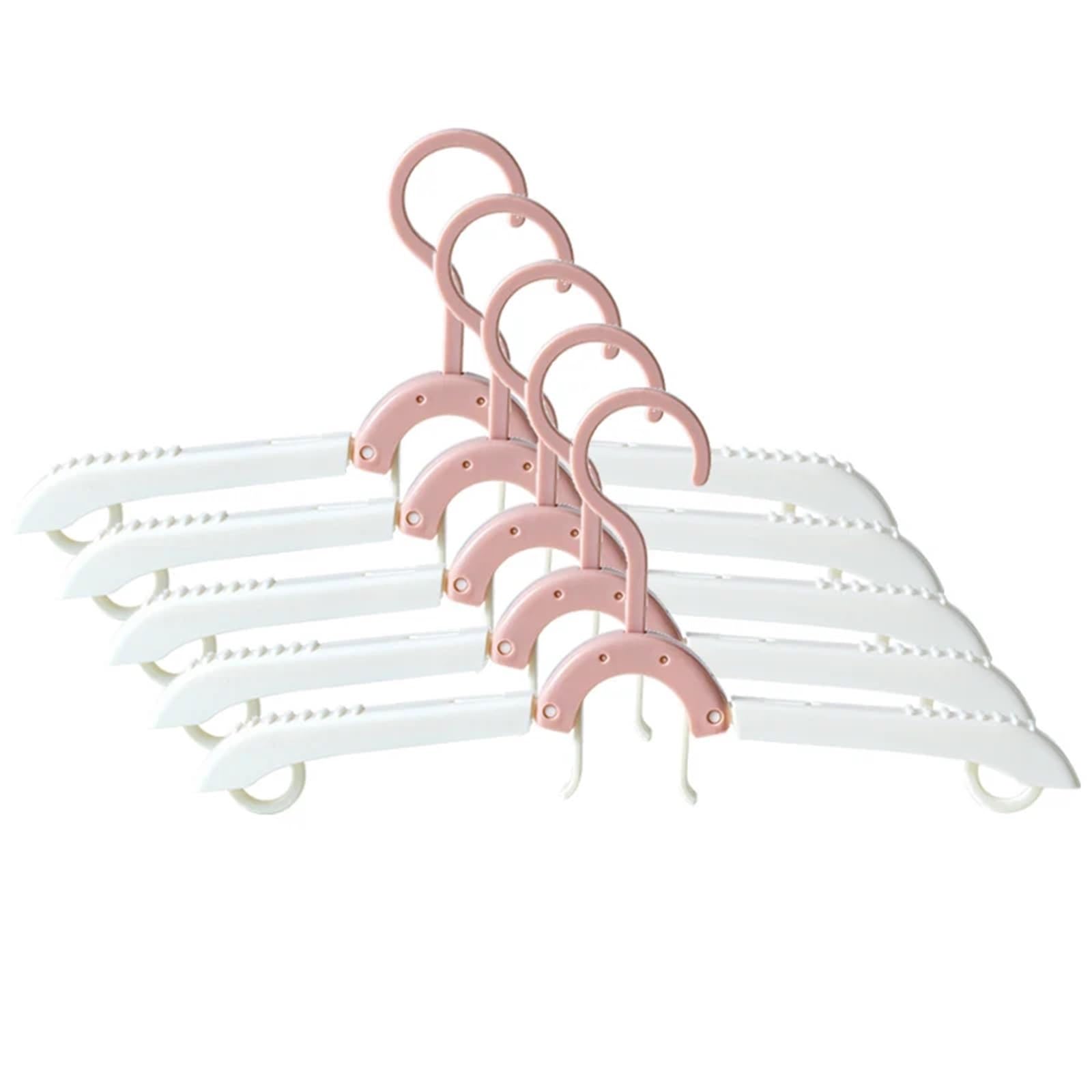 Travel Hangers Multifunctional Travel Folding Hanger Storage Drying Portable Business Trips Household Clothes(Pink 10pcs)