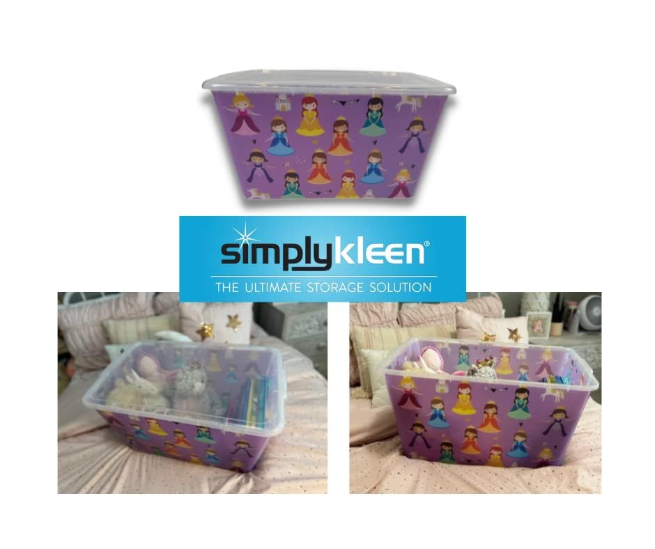 Image of SIMPLYKLEEN Storage Totes with Lids - Made in USA 14.5-Gallon (58-Quart) 4-Pack Storage Bins with Lids Plastic Storage Containers Large Storage Boxes for Organizer Princess /Clear Lid