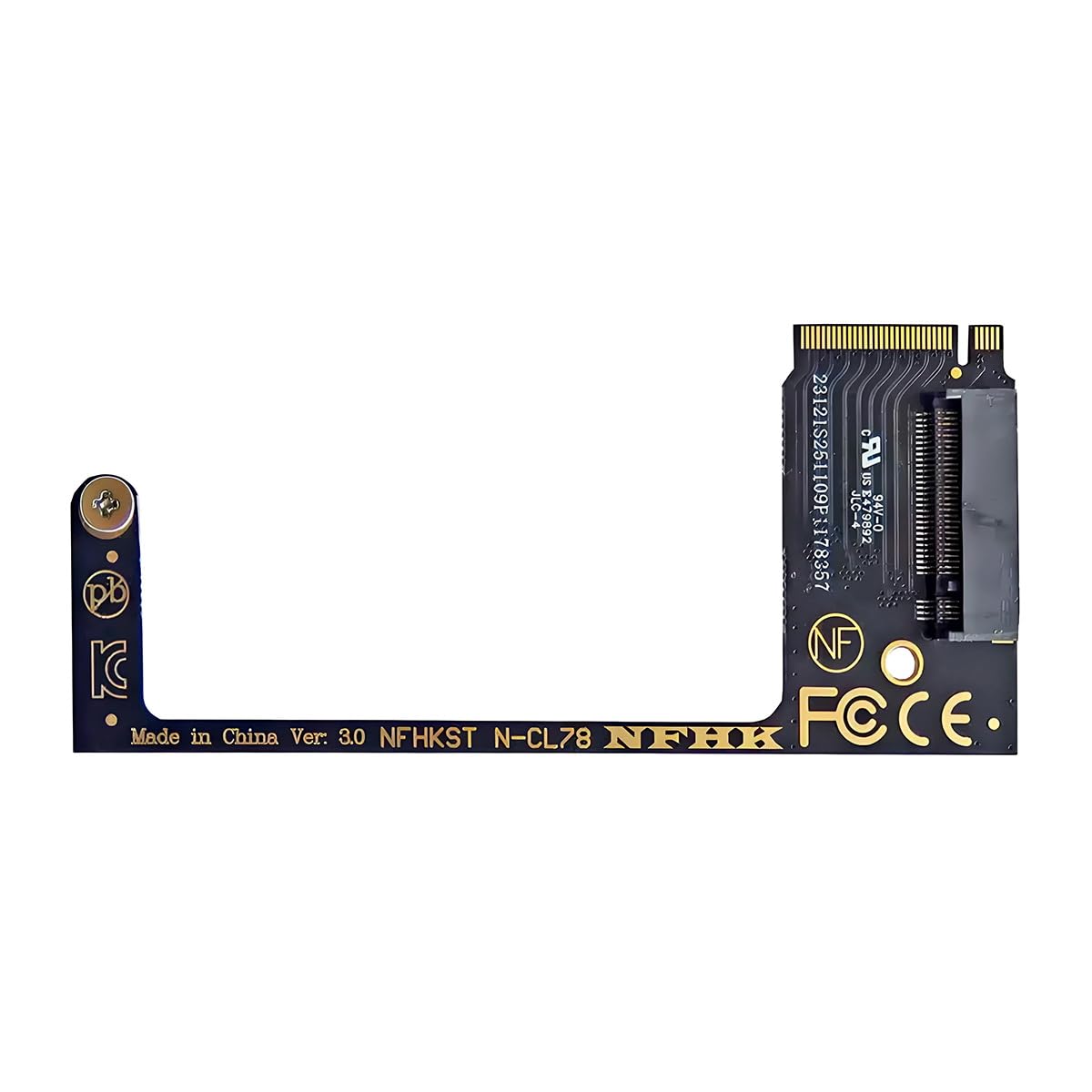 CY NVME M-Key 22x30mm to 22x80mm Angled Extension SSD Upgrade Adapter Compatible with MSI CLAW8 AI+ CLAW7 Gaming