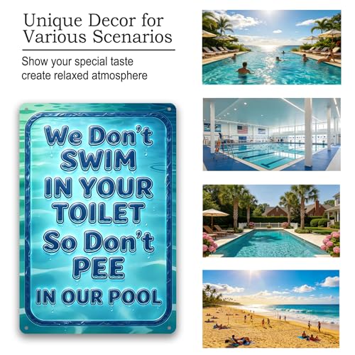 Cartel metálico de seguridad para piscina 12x8 pulgadas miniatura 4