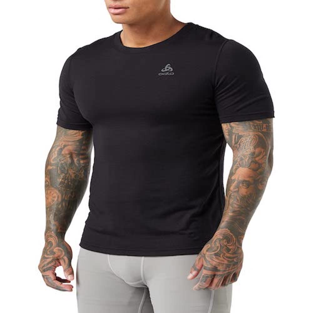 Odlo Uomo Maglietta Intima Tecnica a Maniche Corte 100% Merino 200 Gramm