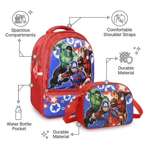 Image of Stylbase Waterproof School Bag with lunch bag combo for Boys and Girls Kids Bag with tiffin cover - Backpack Bag for Travelling for 5-7 Years 15 Inches