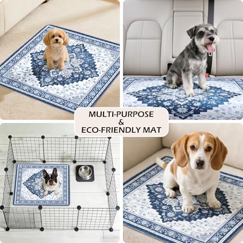 Image of INVENHO 2PACK Washable Pee Pads for Dogs, Reusable Dog Pads Upgrade Non-Slip Dog Pee Pads Heavy Absorbency Puppy Pee Pads Quick Dry Whelping Pads /Waterproof Puppy Training Pad