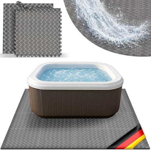 tillvex Whirlpool Unterlage eckig 242 cm | Bodenmatte Poolunterlage Matte viereckig Outdoor Whirlpools | Thermo Bodenschutzmatte Pool Untergrund | Bodenschutz Bodenplatte schützt & isoliert (Grau)