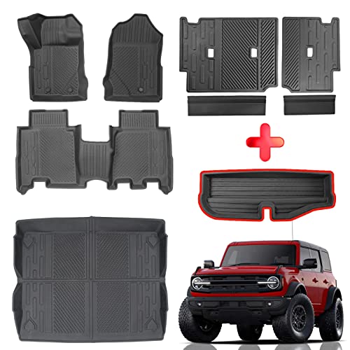 Mabett Interior Cover Mats for Ford Bronco Accessories 4-Door 2021 2022 2023 2024 2025 Floor Mats...