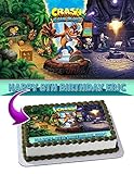 Cakecery Crash Bandicoot Edible Cake Image Topper Personalized Birthday Cake Banner 1/4 Sheet