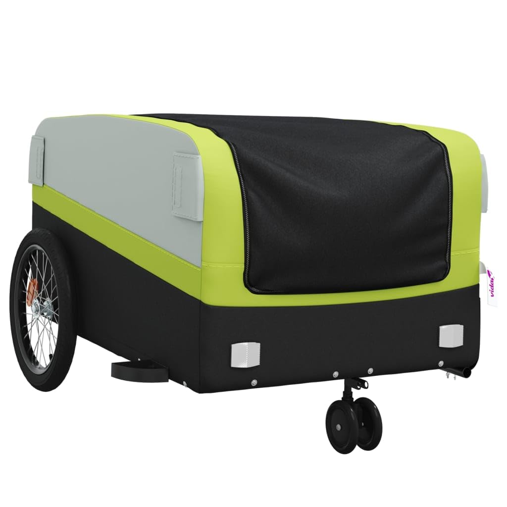 ShGaxin Remorque pour vélo en fer noir et vert 45 kg, remorque vélo de charge - 94067