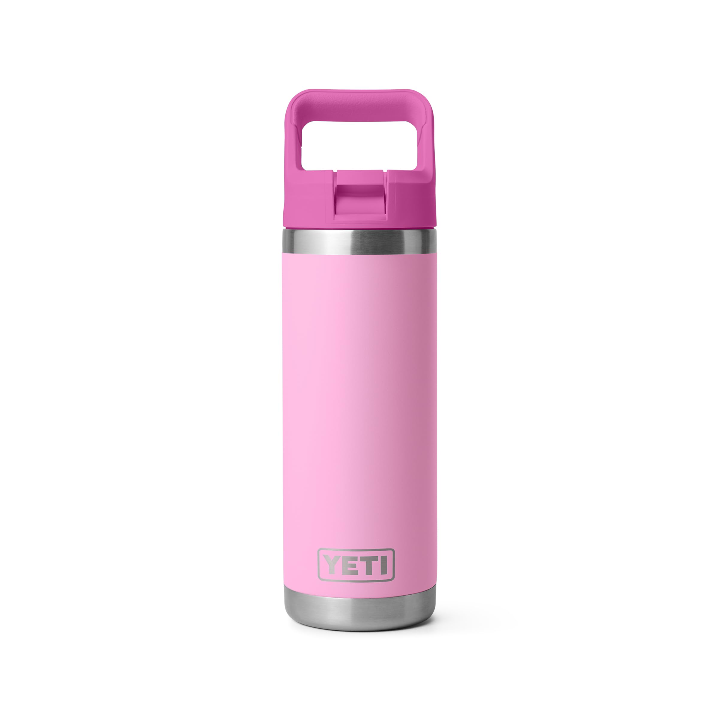 YETI Rambler 18 oz Bottle, Vacuum Insulated, Stainless Steel with Color Matching Straw Cap, Power Pink/Wildflower — image 1
