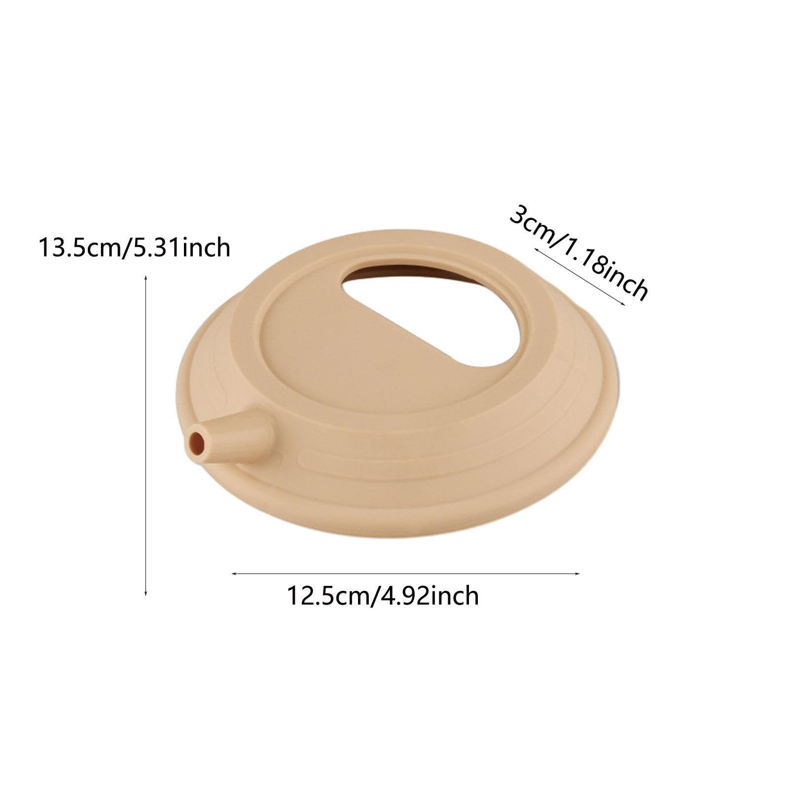 Menolana Silicone Lid for Camping Bowl Replacement Utensil Tableware Universal Round Outdoor Bowl Cover Airtight for Beach BBQ Fishing, Khaki