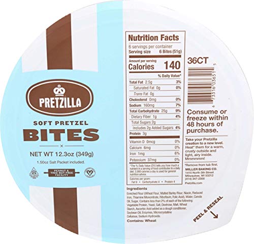 Pretzilla Soft Pretzel Bites , 12.3 Ounce Tub -- 8 per case.