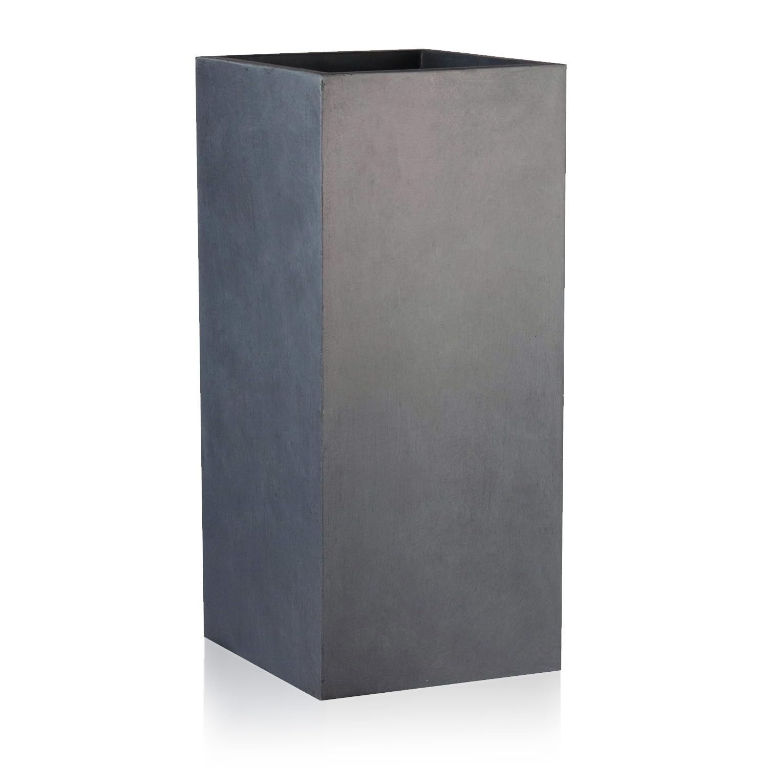 IDEALIST Small 50cm Tall Garden Planters with Drainage Holes | Dark Grey Reinforced Stone Tall Square Planter L21 W21 H50.5 cm, 11 litres — image 1