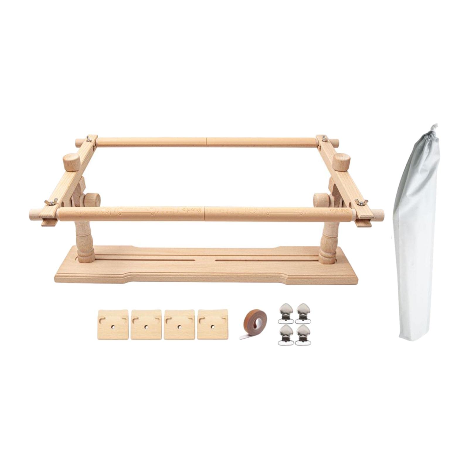 B Baosity Cross Stitch Frame Scroll Embroidery Wood Quilting for Stitching Sewing Craft Gifts Multifunctional Tapestry Frame Cross Stitch Stand Table