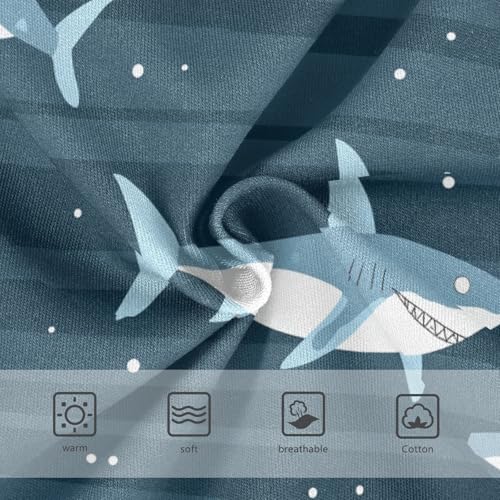 Wusikd Cartoon Shark Stripe Girls' Underwear Cotton Cute Girls Briefs Soft Toddler Underwear 2T3