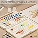 MEEDEN Watercolor Paint Set 48 Colors in Portable Box, Paint Kit with Brush, Palette, Art Supplies, Customizable Color Blocks, Bright Watercolors Travel Set for Adult Teens Beginner Amateur Artists