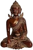 Peso: 1,7 kg Exotic India Shakyamuni Buda en la Tierra Tocar Gesto (Tibetano Budista) – Estatua de latón