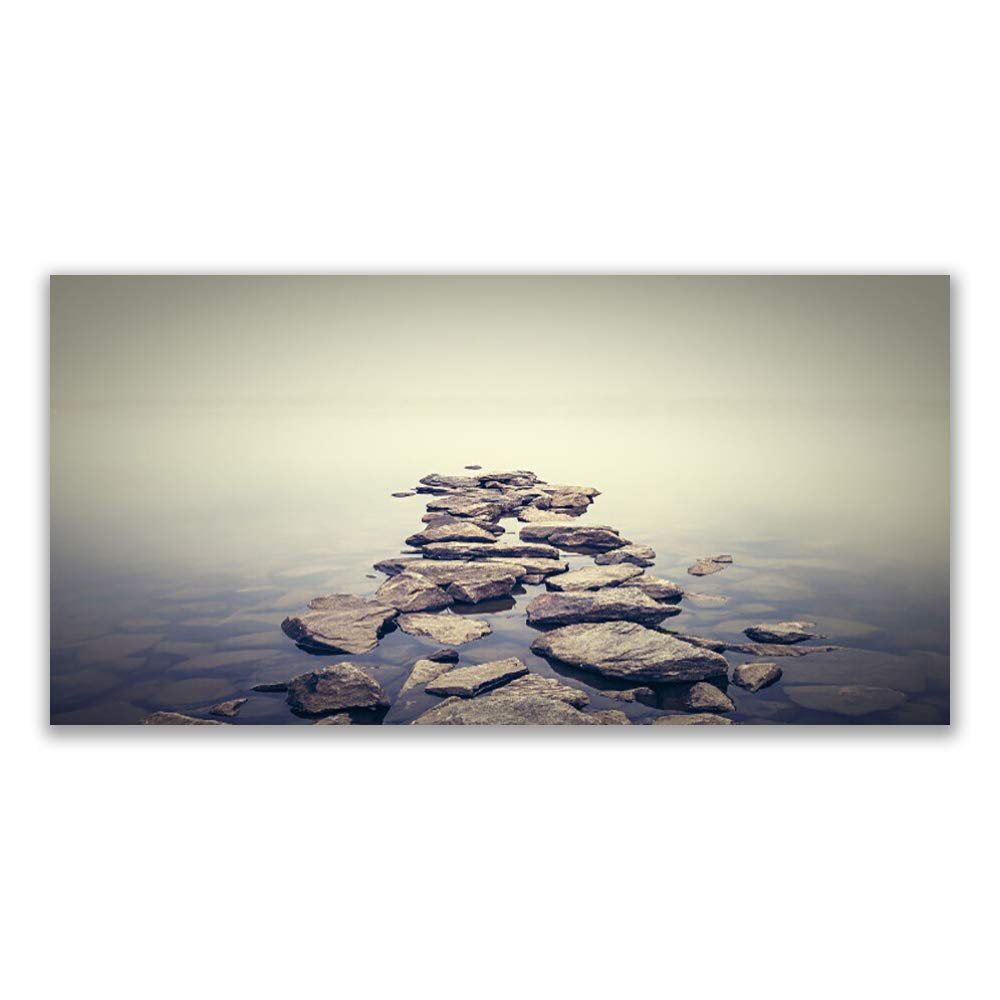 Impression sur toile 140x70cm Tulup tableau decoration murale design pierres eau