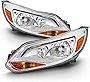 ACANII - For [Halogen Model] 2012 2013 2014 Ford Focus Chrome Housing Headlights Headlamps Assembly Driver & Passenge
