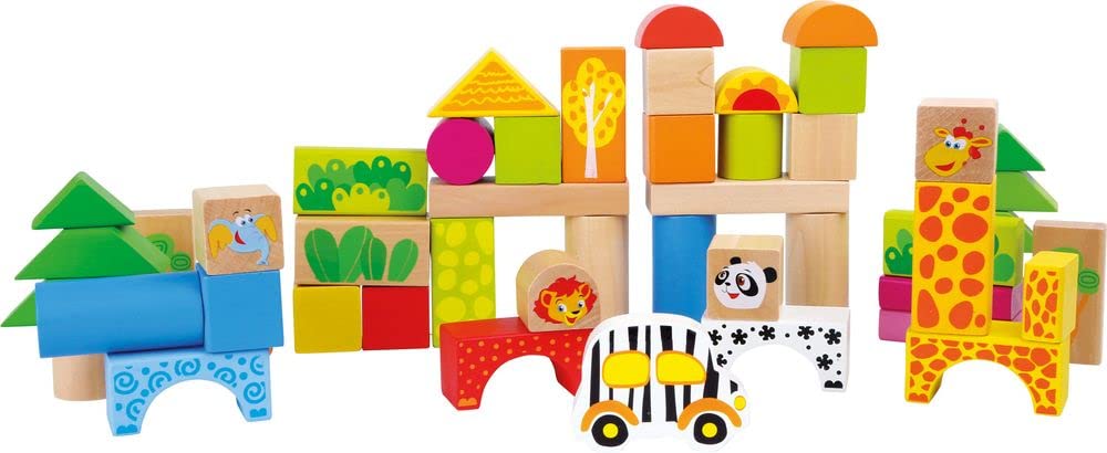 Cubetti da Costruzione in Legno Zoo