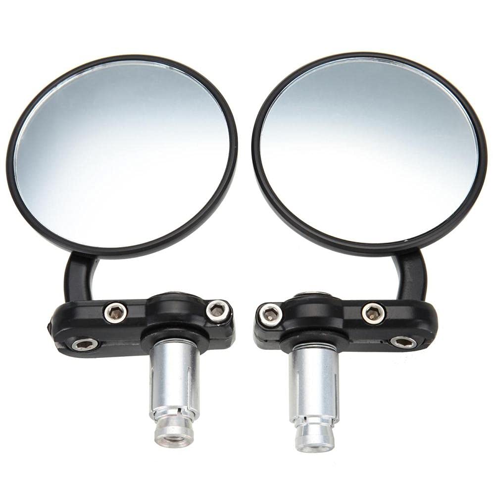espejos retrovisores de motocicleta, Espejo de manillar de la motocicleta, motocicleta 3 "redondo de 7/8" 22 mm manillar, espejos de extremo de la vista trasera, espejo, señales de giro, compatibles c