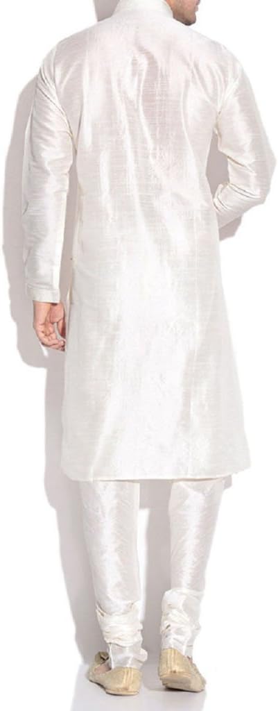 MIRA's Men's Wear Ethnic Kurta Pyjama Bollywood India Pakistani Medium Cream