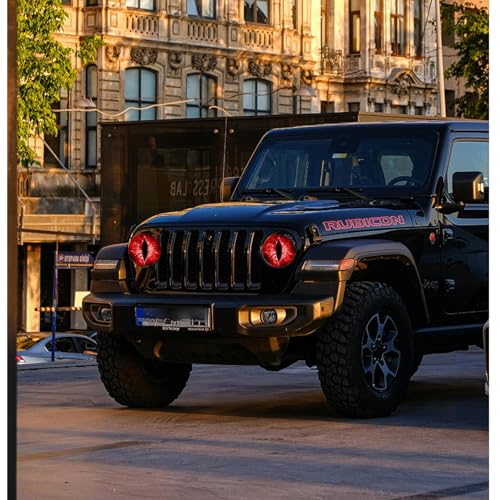 Image of Beast Eyes Headlight Decals Pair, Eyes Decal for Jeep Headlights, Round Headlight Decal,3D Stereo Eyes Headlight Decal Stickers, Funny Decals for Truck Car Body Window Bumper Decoration (#01)