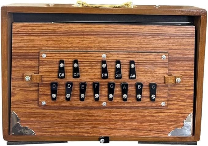 SHRUTI BOX 38 POLLICI Amilav Collections Shruti Box in legno di teak, strumento musicale Shruti scatola con borsa accordata 440Hz (38,1 x 25,4 x 7,6 cm)