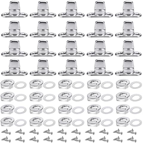 Gisafai 20 Sets Canvas Twist Lock Fasteners, Turn Button Fasteners, Eyelet and Stud Mounting Screws for Canvas Marine Fastener Turn Buttons Cover