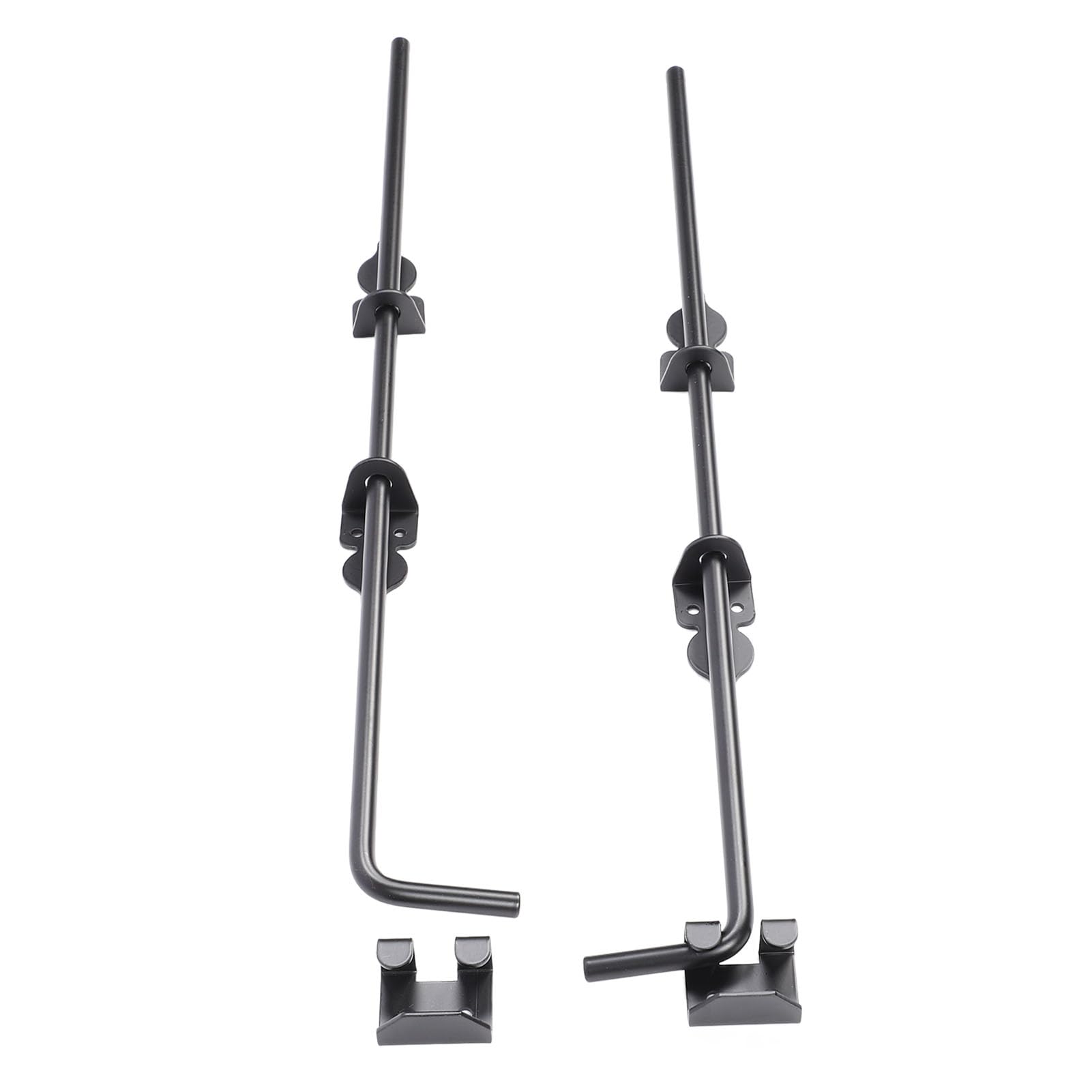 Barra de Caída para Puerta, Pestillo de Suelo con Perno de Caña de 61 cm, Recubrimiento en Polvo Negro Acero Sólido Resistente a la Óxido para Puertas y Cercas