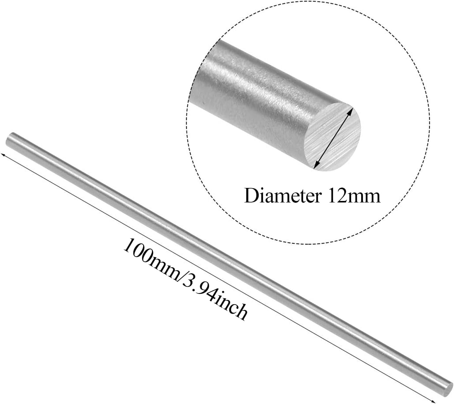 pręt stalowy, Pręt okrągły ze stali nierdzewnej 304, średnica 11-16 mm, długość 100(Diameter 12mm)