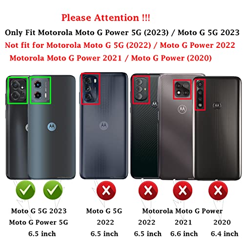 Capa para Moto G 5G 2023 / Moto G Power 5G 2023: Capa protetora de camada dupla para celular resistente à prova de choque resistente com protetor de tela – proteção militar – Motorola Moto G 5G 2023, preta