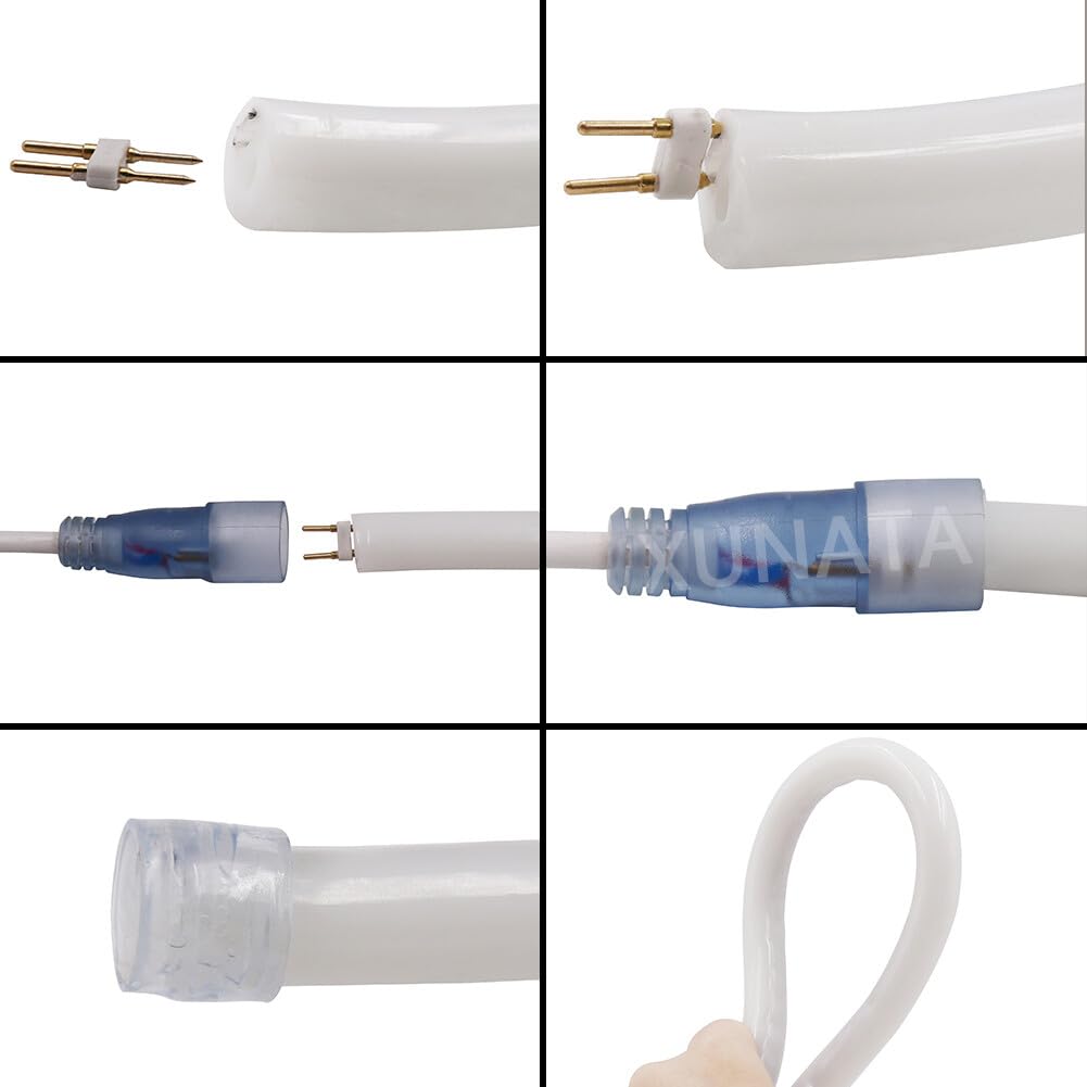 220V LED Neon Tubo [25m, blanco 6000K], SMD2835, cortable, IP67 resistente al agua, tira LED flexible de silicona, diseño DIY, iluminación decorativa para el hogar y tiendas