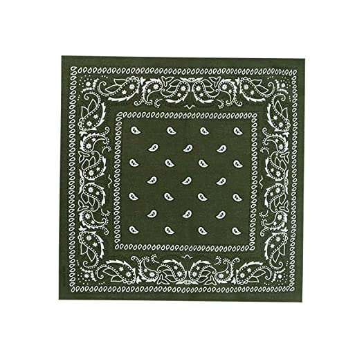 WedDecor Bandana Algodón Unisex Pañuelo para Cabeza Ancho Diadema Ligero, Transpirable Moda Accesorio para Equitación, Senderismo, Pesca, Ciclismo, Actividades Al Aire Libre - Oliva