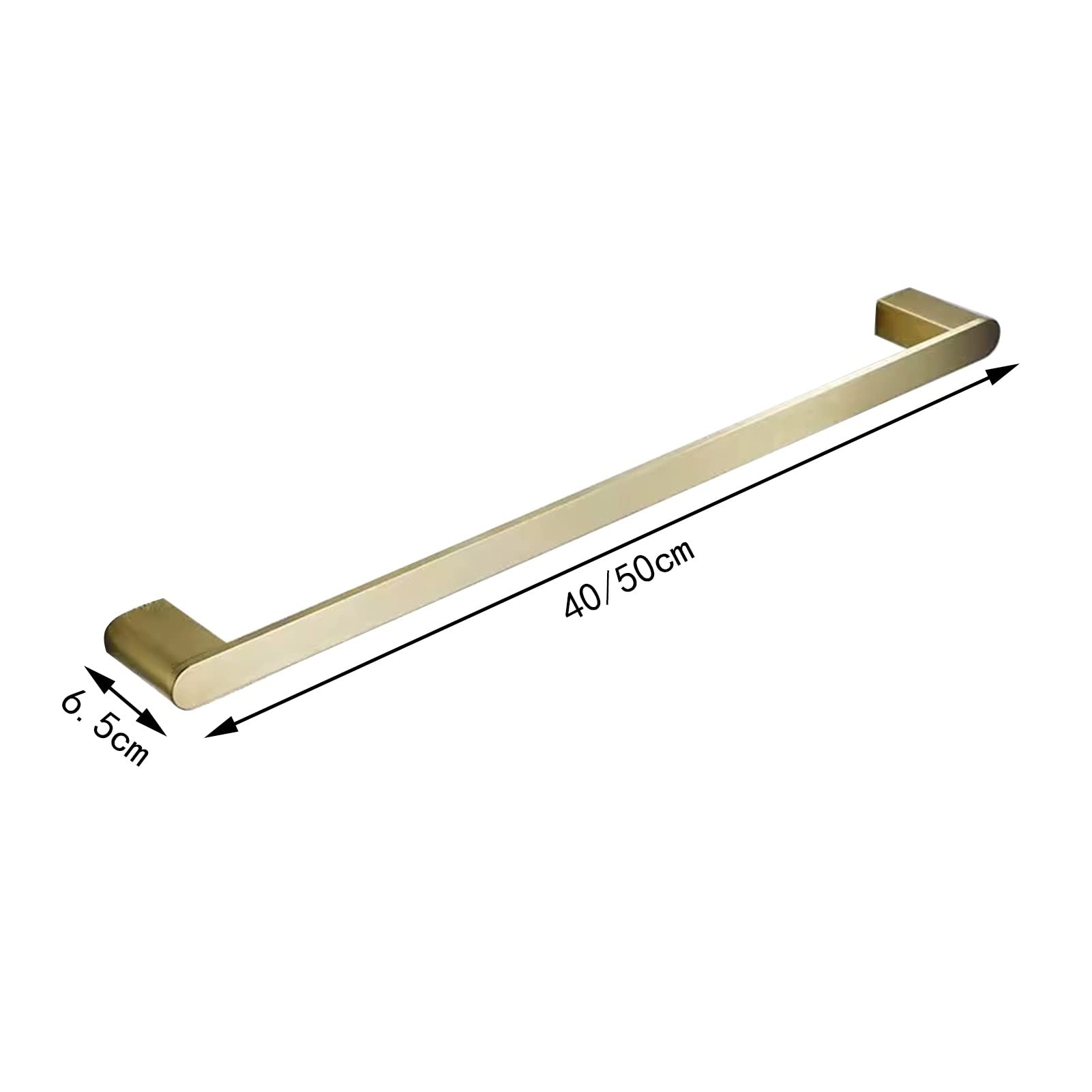 Gold Handtuchstange 40 cm 50 cm Badezimmer Handtuchhalter Edelstahl gebürstet Handtuchstange Wandhalterung Handtuchhalter, Schraubenmontage (Size : 50cm)