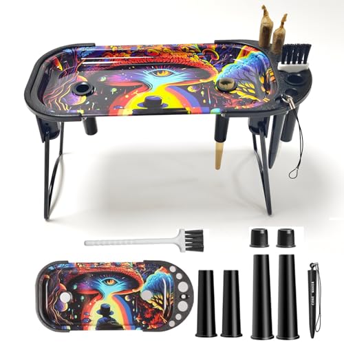 IXIGER Rolling Tray Smooth Rounded Design Small Cigarette Rolling Trays.9.3x4.13x5.3Cigarette Rolling Tray. Comes with a Bracket for Fixation Suitable for Going Out or Traveling(Black)