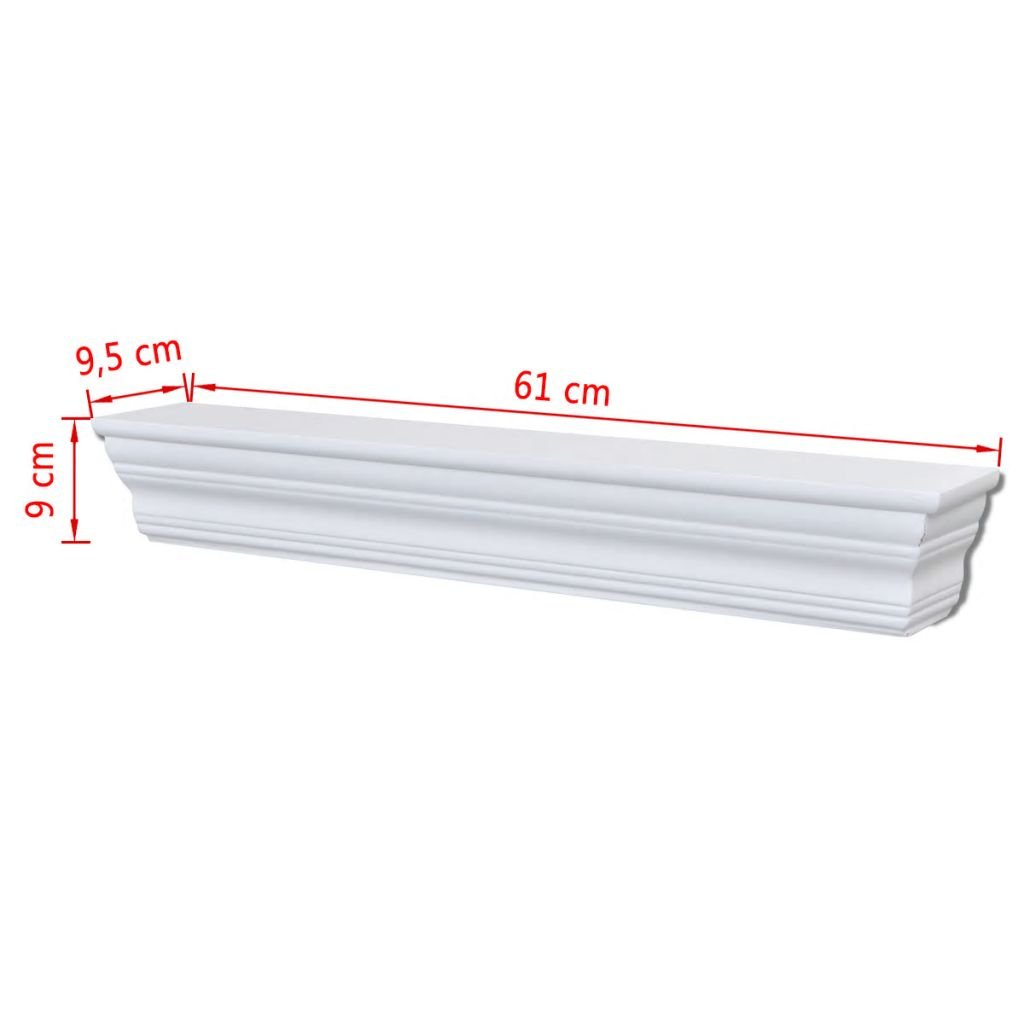 MOONAIRY estanterías de Pared Blancas Aaliyah 2 Unidades, Estanteria Pared, Estanteria Baño, Balda Pared, Baldas Flotantes, Estante Cocina, Baldas Cocina,